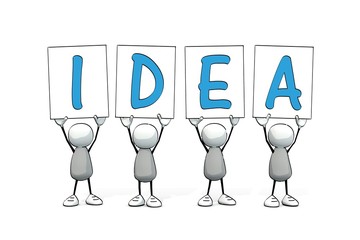 little sketchy men with signs - idea