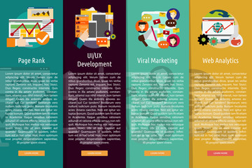 SEO and Development Vertical Banner Concept
