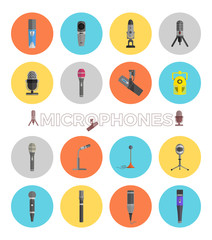 Microphone Set Design Flat Isolated