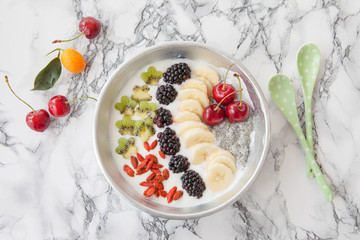 Joghurt mit frischen Fruechten