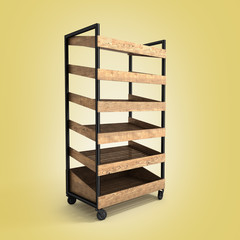 shelves for bread 3d render on gradient background