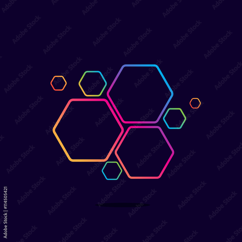 Wall mural hexagon pattern logo.