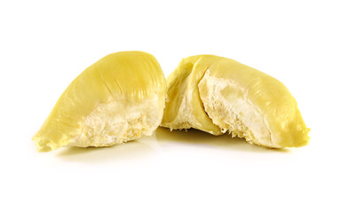 durian close up isolated on white background.