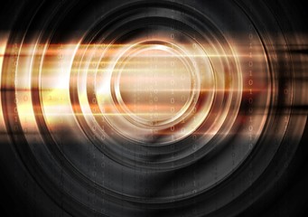 Abstract tech glowing background with circles