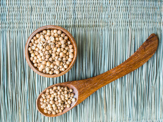 Dried coriander seeds