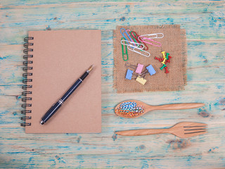 notebook ,pen and office supplies