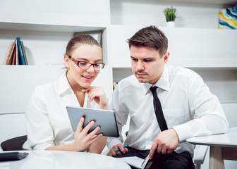 Woman adviser with a businessman