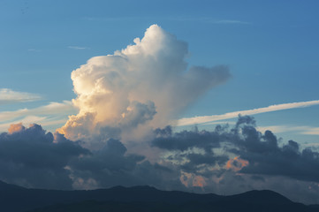 dramatic cloud at sunrise