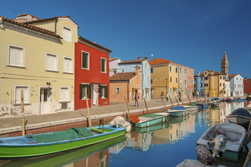 Fototapeta na wymiar Idyllic landscape of Burano island, Venice, Italy.