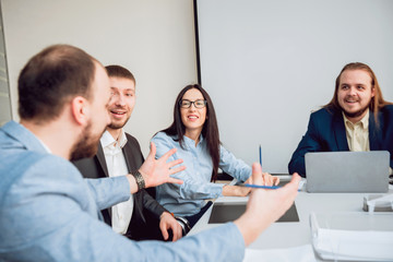 Fototapeta premium Team meeting. Discussion of business strategy.