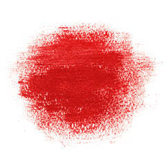 Red paint spot, drawn with brush stroke