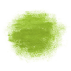 Green paint spot, drawn with brush stroke