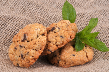 Cookies et feuilles de menthe