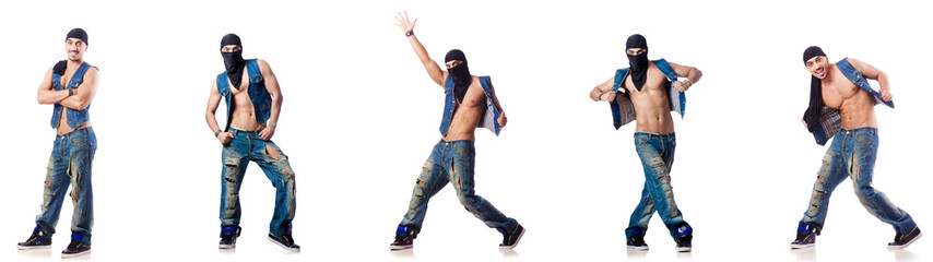 Dancer dancing on the white