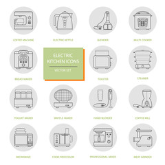 Set of vector icons kitchen appliances