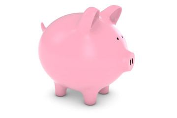 Piggy Bank Isolated on White Background 3D Illustration
