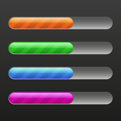 Set of colored download bar indication