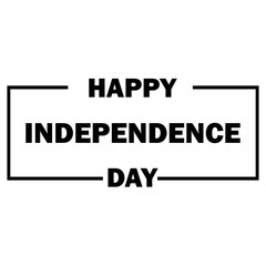 Text in frame Independence Day. Independence Day is the inscription on the white background
