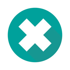 Flat cross icon isolated on white background