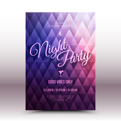 Vector flyer design template Night Party