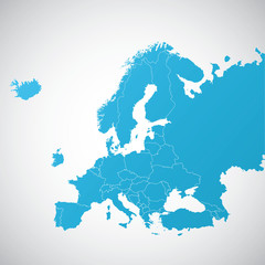 map Europe with and without Great Britain