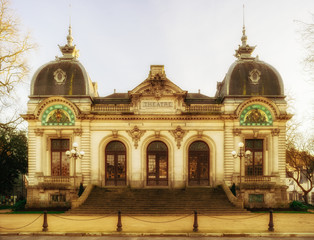 Obraz premium Le Théâtre de la ville de Quimper en Bretagne France - The Theatre of the city of Quimper in Brittany France