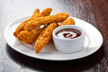Fried Finger Fish with Ketchup