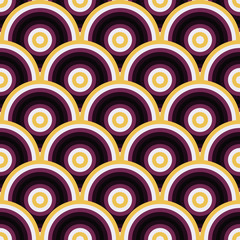 Vector seamless pattern of semi circles