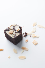 Chocolate brownies, bitten off