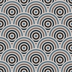 Vector seamless pattern of semi circles
