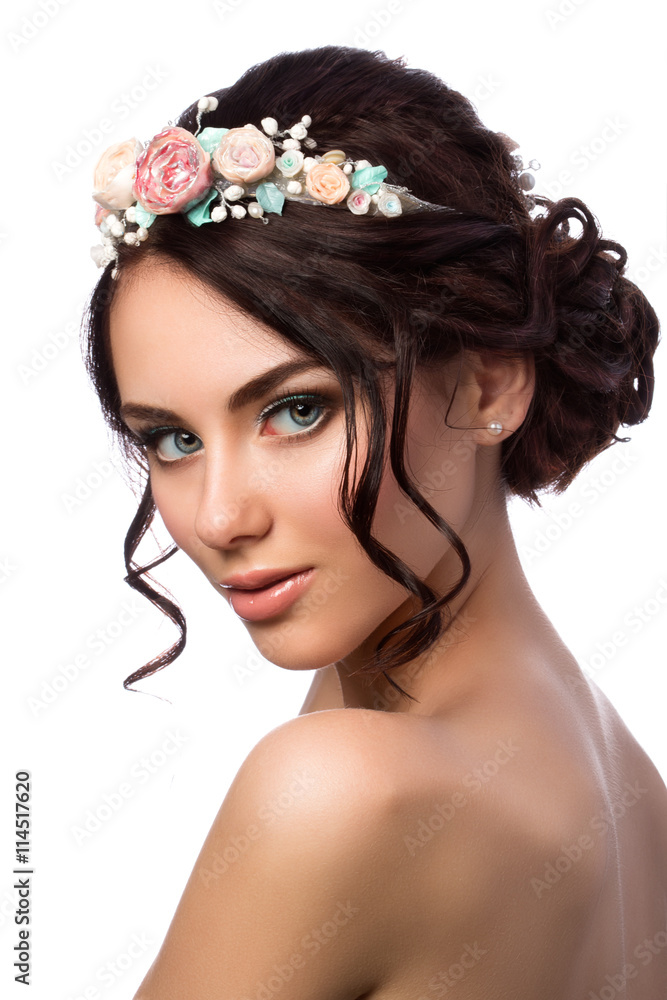 Wall mural portrait of young beautiful bride