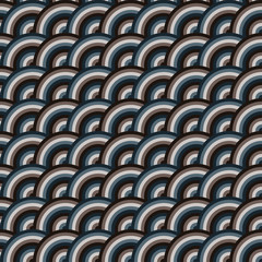 Vector seamless pattern of circles in squama style
