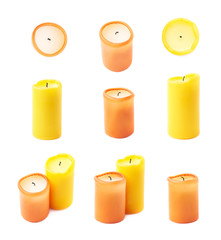 Set of multiple candles isolated