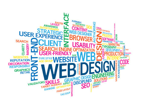 "WEB DESIGN" vector tag cloud 