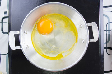 Fried egg in pan