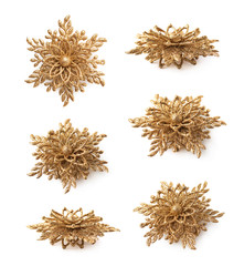Golden Christmas decoration star isolated 