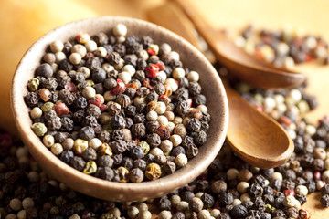 Colorful pepper peas in a bowl