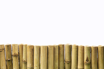 bamboo fence background isolate on white.