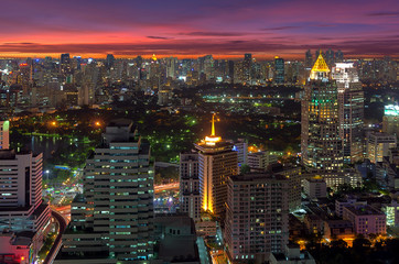 Naklejka premium Bangkok night view