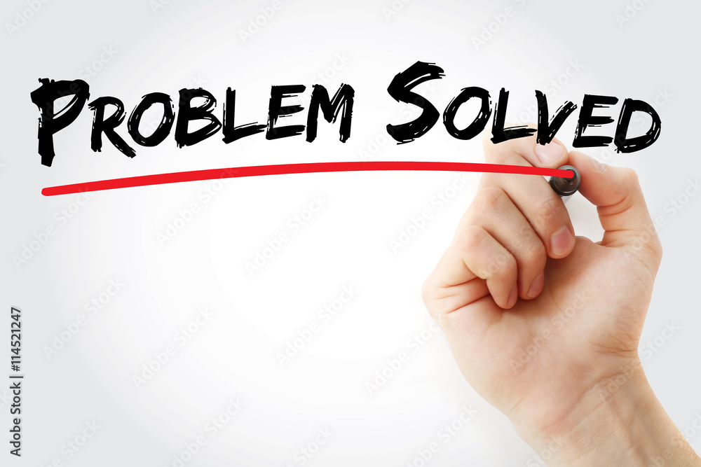Poster hand writing problem solved with marker, concept background