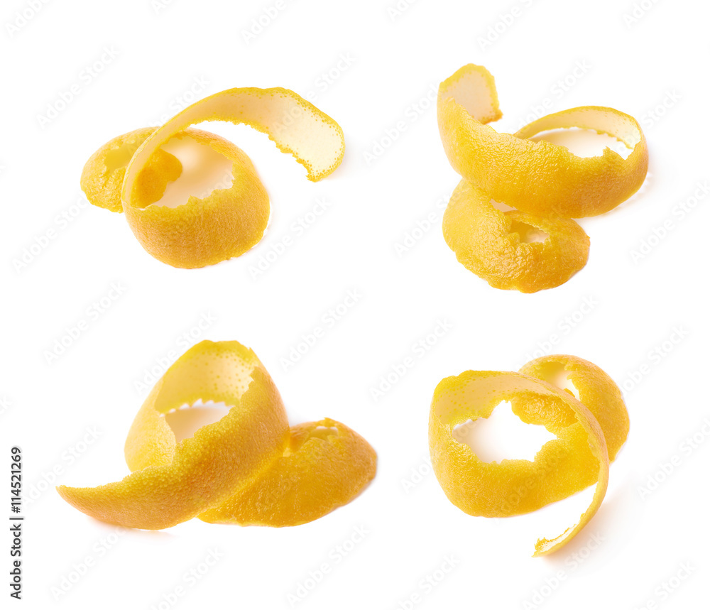 Wall mural curl of orange peel isolated