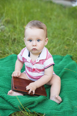 Baby boy with tablet