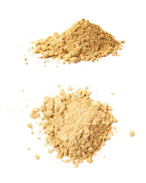 Pile Of Dry Ginger Powder Isolated