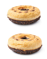 Chocolate donut isolated