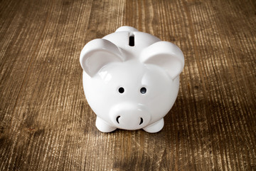 Front view of piggy bank
