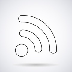 WI-FI icon wireless connection silhouette with shadow, shape isolated on a white background, vector illustration for web design