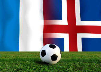 Fototapeta premium France vs Iceland football tournament match.