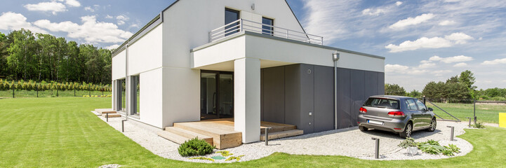 Fototapeta na wymiar Modern architecture for a single-family house