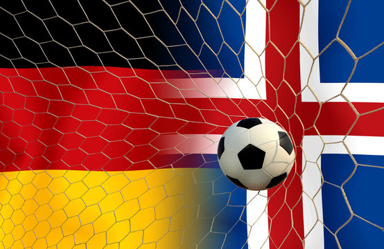 Football teams German and Iceland