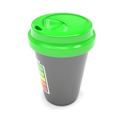 Coffee to go on white. 3d rendering.